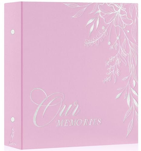 Lanpn Fotoalbum 10x15 600 Taschen, OURMEMORIES Groß Kapazität Leinen Einstecken Einsteckalbum für vertikal und horizontal Bilder Fotos (Rosa)