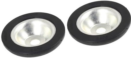 A ABSOPRO Top Shock Absorber Mount Plates for Fiat 500 Metal Rubber Black | Silver Tone, Direct Replacement, Easy Installation