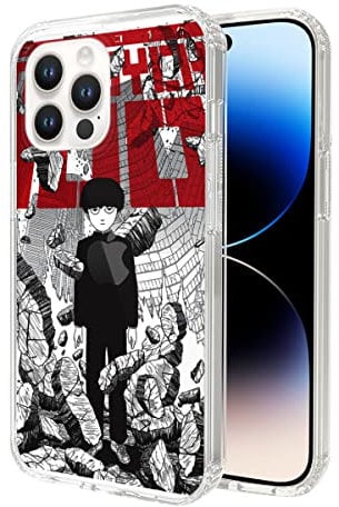 EWINRU Phone Case Humor Compatible for Phone 14 13 15 12 11 Pro Max Manga Plus 6 6s 7 8 X Xs Xr 100 Psycho Se 2022/2020 Mob Anime Funny Case Cover Clear