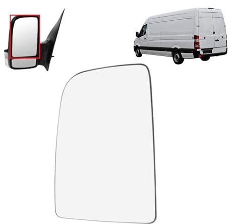 ALIGOPARTS LEFT Passenger side Heated Upper Wing Mirror Glass for Mercedes Sprinter VW Volkswagen Crafter 2006-2018 A0028115233 (Left Upper Heated)