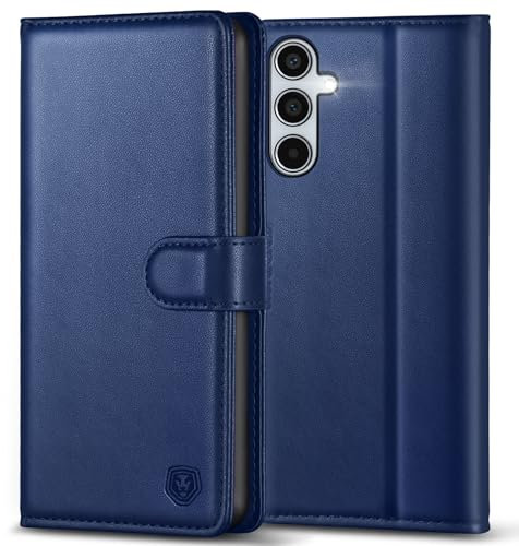 Handyhülle für Samsung Galaxy A35 Hülle Premium PU Leder Klapphülle Brieftasche Kartenfach Ständer Magnet Etui Handytasche Case Schutzhülle für Samsung A35 5G - Navy Blau