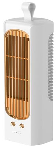 Ventiladores de refrigeración para dormitorio, enfriador de aire recargable, ajustable de 3 velocidades, ventilador de aire acondicionado silencioso personal con asa, ventiladores de escritorio