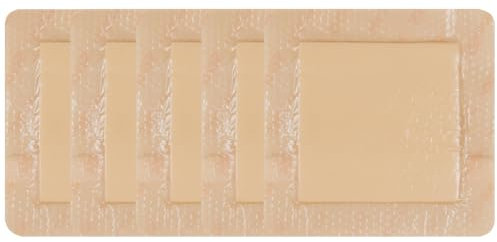 Apósito de Espuma Adhesiva de Silicona con Borde 7,5cm x 7,5cm (Almohadilla 4,3cm x 4,3cm) Caja de 5 Apósitos, Apositos Adhesivos Impermeables Para el Cuidado de Heridas Cutáneas (5)