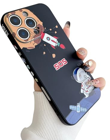 Yonds Queen for iPhone 13 Pro Cute Case, Cool Cartoon Astronaut Space Planet Rocket Design Stylish Bumper Cover Soft TPU Protective Anti-Slip Shockproof Fashion Case(iPhone 13 Pro, Rocket)