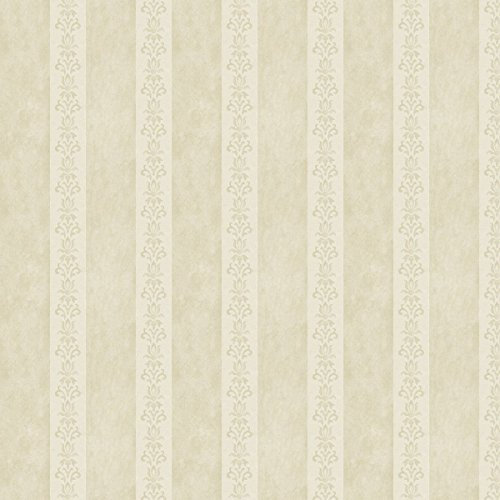 Confezione da 5 carta da parati a righe floreali salvia in miniatura per casa delle bambole