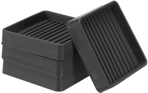 PATIKIL 4er-Pack Quadratische Gummimöbel-Pads 2,5 x2,5 Schwarz | rutschfeste Möbelgleiter-Anti-Rutsch-schoner, für Möbelfüße Bett Couch Stuhl Tischstopper