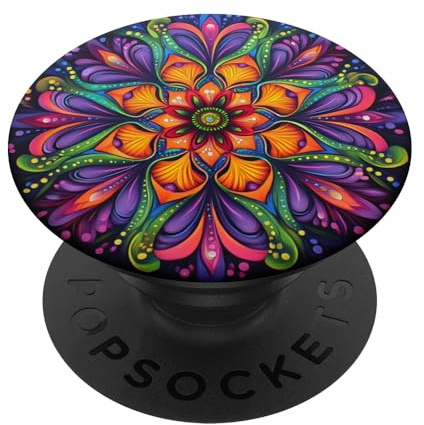Buntes Mandala Design spirituell meditativ Boho Kunst PopSockets Klebender PopGrip