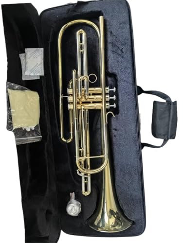Trompeten Professionelle Basstrompete In B-Goldlackierung Messingkorpus Kupfernickel-Stimmrohr