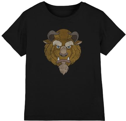 Disney Beauty & The Beast Girl's Beauty and The Beast Beast Head Girls T Shirt T-Shirt