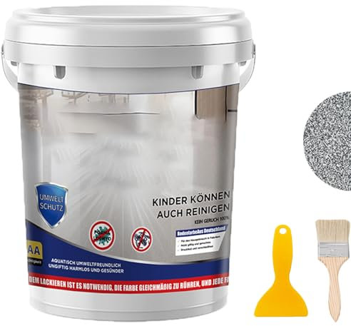 Snrtevu High-Gloss Marble Effect Epoxy Floors Coating, Waterproof Water-Based Epoxy Floors, Garage Paint Concrete, Outdoor Indoor (COLOR-1,1 Liter)