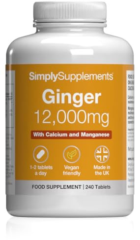Ginger Tablets with Calcium & Manganese | 240 Tablets | 4 Months' Supply