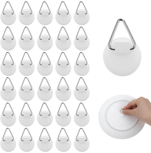 Lot de 30 crochets pour photos autocollants invisibles - Crochets adhésifs verticaux - Sans perçage - Pour assiettes décoratives et art mural
