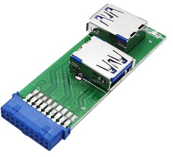 Two USB3.0 Header Splitter Adapter 19 Pin Female To 20 Pin Port For Motherboards Extension Cables