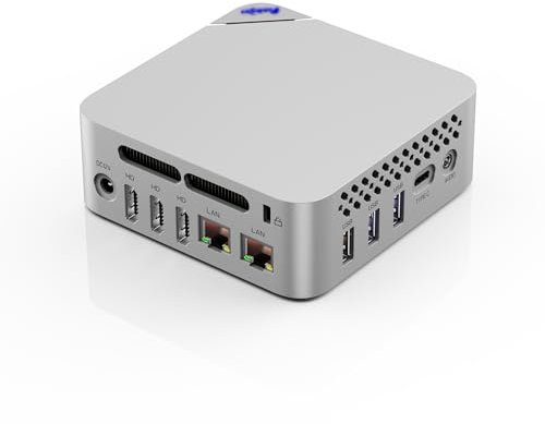 Mini PC, Mini Desktop Computer with 12th Gen N150 (up to 3.4 GHz) 16GB DDR4 512GB SSD, Micro Desktop Computer with 3X HDMI Port, 1X Type-C, 2X LAN/WiFi 5/BT 4.2/USB3.2 X3 for Business Office