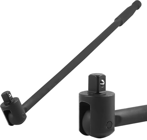 MIGUBIGU 1pcs Gelenkgriff 1/2 600mm Radmutternschlüssel Drehmomentschlüssel | Mit Flexiblem Kopf, Extra Langer Gelenkhebel, Breaker Bar, Radschlüssel Für Autoreparaturen, Reifenersatz, Schwarz
