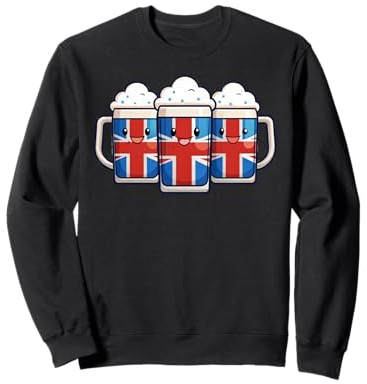 Tasses à bière Union Jack UK Pub Party Cheers Mate Royaume-Uni Sweatshirt