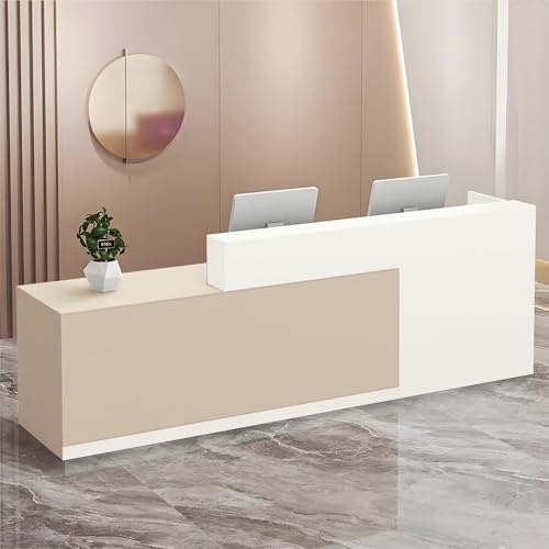 UULBDCD Empfangstheke Holz Modern Empfangstresen Theke Rezeption Tisch, Verkaufstheke Rezeption Mit Schublade Und Offenen Regalen, 100–180 cm Rezeptionstheken Für Salon Hotel Büros Lobbys Geschäft