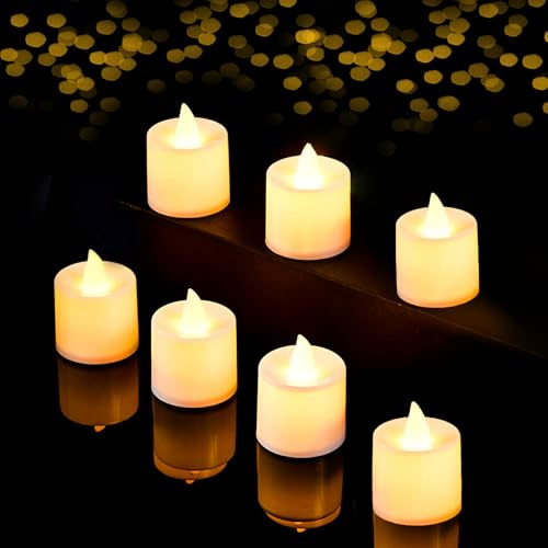 flintronic 15 Pack LED Tea Light Candles,Battery Operated Flameless Teas Lights,Realistic and Bright Electric Fake Candled for Birty Day, Valentine's Day,Christmas Halloween Festivals