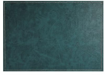 CounterArt Turquoise Luxurious Vegan Faux Leather Placemats 4 Pack Look and Feel of Genuine Leather Infused with Copper Easily Wipes Clean