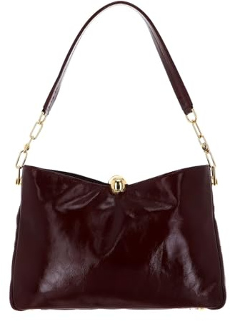 Furla Leder Schultertasche Sfera Soft Shoulder Bag Rubino weinrot
