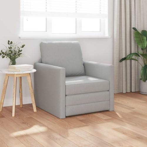Tonture Schlafsofa Wolkengrau 74 x 77 x 81 cm, Samt Velours Bezug, Lounge Sessel mit Robuster Metallrahmen, Moderne Schlafcouch für Erwachsene, Wohnzimmer Möbel