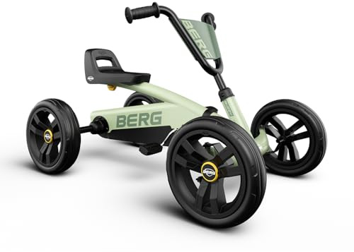 BERG Buzzy Kinder Gokart Grün | ab 2 Jahren | Tretfahrzeug für Kleinkinder | Stabiles Kindergokart mit Flüsterreifen | Verstellbarer Sitz