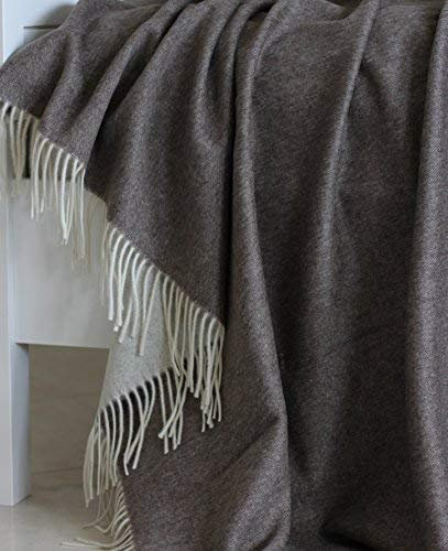 Plaid in cashmere su entrambi i lati, 135 x 185 cm, in confezione regalo, 50% cashmere, 50% lana merino