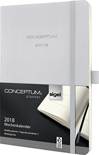 Sigel C1830 Wochenkalender 2018, ca. A5, Softcover, hellgrau, CONCEPTUM - viele Modelle