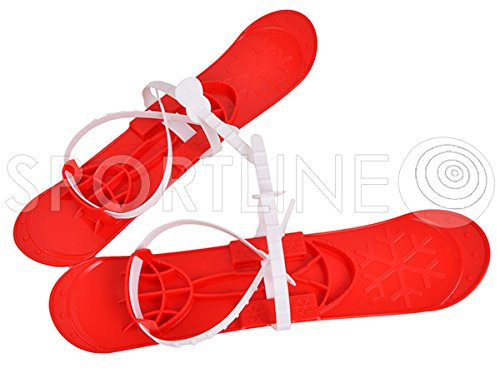 SKI Skier Kinder BINDUNG + Stöcken Kinder-SKI Langlauf 5 Farben 40 cm (Rot)