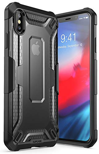 SUPCASE Unicorn Beetle Series Premium Hybrid Schutzhülle Bumper Clear Case für 6,5 Zoll Apple iPhone XS (2018 Release), Schwarz
