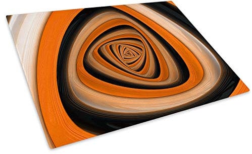 Orange Black Glass Chopping Board Kitchen Worktop Saver Protector