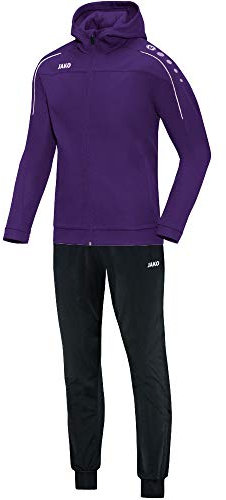 JAKO Trainingsanzug Kinder Polyester Classico mit Kapuze Lila Gr. 152 - Jogginganzug 2-teilig für Sport und Alltag, Jogginghose & Trainingsjacke
