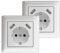 230 V Steckdose mit 2 x USB Ladegeräten, Schuko Wandsteckdose Unterputz, passend für Gira System 55, Jung AS 500, Reinweiß glänzend, Alpinweiß, Weiß, TÜV Rheinland zertifiziert (2 x Einfachsteckdose)