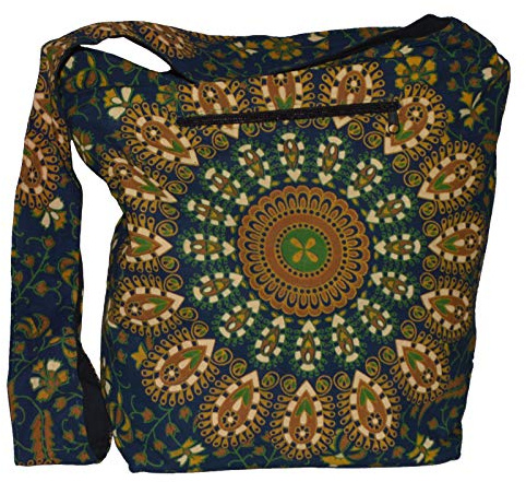 Schultertasche Umhängetasche Beuteltasche Freizeittasche Ethno Boho Hippie Goa Tasche Mandala (B08.01)
