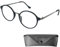 Runde Lesebrille - mit Gratis Etui, Kunststoff Rahmen (Schwarz), Metall Brücke und Bügeln (Graphit), Lesehilfe für Damen und Herren +1.5 Dioptrien