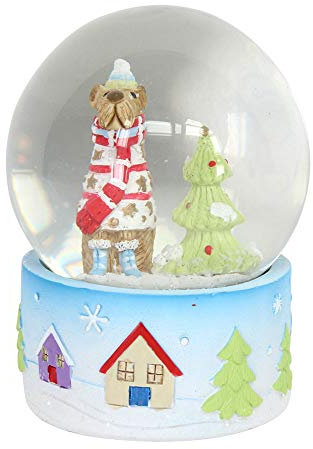 Gisela Graham Schneekugel mit Winterhütte, mittelgroß, Weihnachtsdekoration