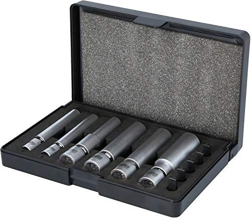 KS Tools 500.7325 Spezial-Glüh- und Zündkerzen-Stecknuss-Satz mit Gelenk | 1/4 Zoll + 3/8 Zoll | 11-TLG