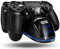 ADZ PS4 Charging Dock with USB Cable - Dual PS4 Controller Charger Station with Blue LED Halo Ring