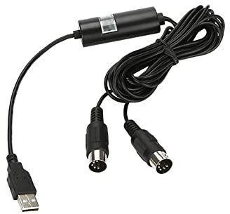 Cable de Entrada de MIDI a USB para Instrumentos, Convertidor de Interfaz MIDI para Teclado Electrónico, Guitarra Electrónica con Indicador LED