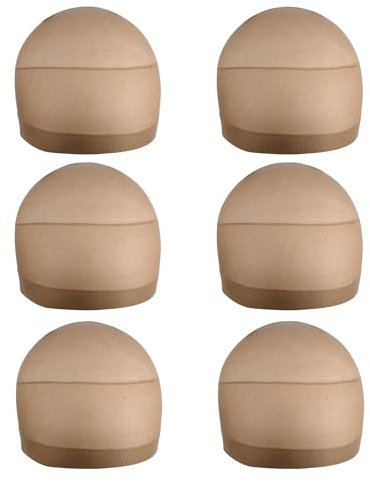 6 Stück Haarnetz Nylon Wig Caps Perückenkappe Set Elastische Atmungsaktive Haarnetz für Perücken (Hellbraune)