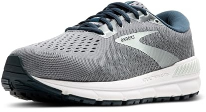 Brooks Women's Addiction GTS 15 Supportive Running Shoe - Grey/Navy/Aqua - 8.5 Narrow