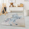 Carpetsale24 Kinderteppich Modern Einhorn Design Pastellfarben Gelb 160 x 230 cm - Kurzflor Teppich Kinderzimmer Spielteppich Babyteppich für Junge und Mädchen Extra Weich und Antiallergen Rechteckig