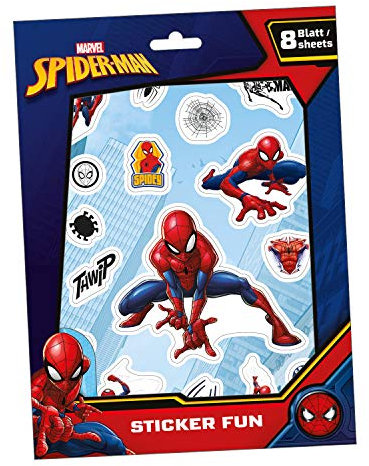Undercover SPMA0061 - Sticker Fun, Marvel Spider-Man, 7 Bögen mit Metallic Aufklebern, ca. 16,6 x 22,3 cm