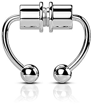 eeddoo Fake Septum-Piercing aus Edelstahl Silber mit Magnet