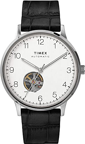 Timex Herren Automatik Analog Uhr Waterbury mit Leder Armband