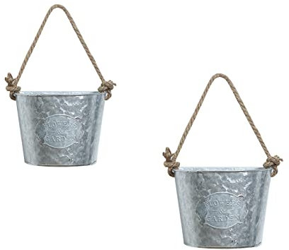 JYCRA Lot de 2 pots de fleurs muraux en métal pour extérieur, style vintage, semi-circulaire, décoration murale rustique pour jardin, maison, terrasse