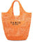 POOOPSSD Sac tissé en maille de paille, sac fourre-tout, plage, sac à bandoulière, hobo femme, pliable, grande capacité, pour vacances, pique-nique et fête., Orange, Large