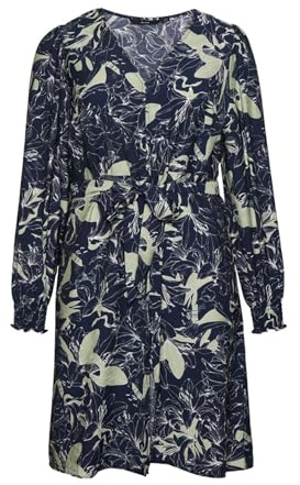 VERO Moda Damen Vmabbi Nan Ls Blk Shirt Dress WVN Kleid