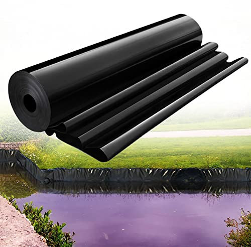 NURBAL Teichfolie Wasserdicht Teichfolien HDPE 0.3mm Flexibel Teichmembran Wasserdicht Für fischteiche für Schwimmteich Koiteich Bachläufe Wasserfälle 7x9m/23x29.5ft Black