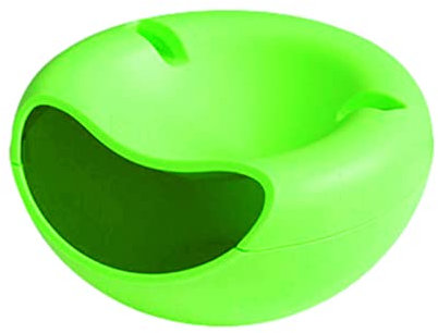 Youding Bol à collations, boîte de rangement amovible à double plat, sûr et robuste, bol de graines de tournesol avec coque de rangement, fente pour téléphone en bonus, parfait paresseux